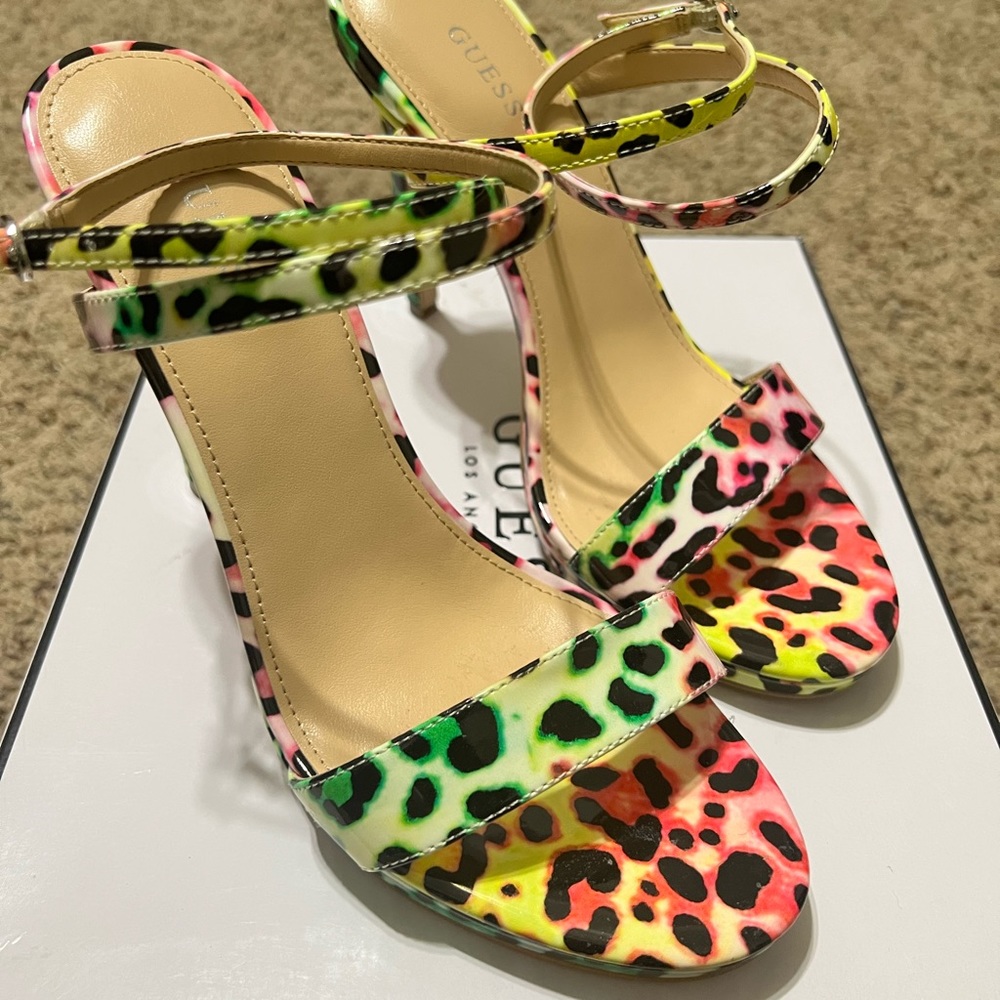 Guess Tarena Colorful Leopard Print Sandal size 9